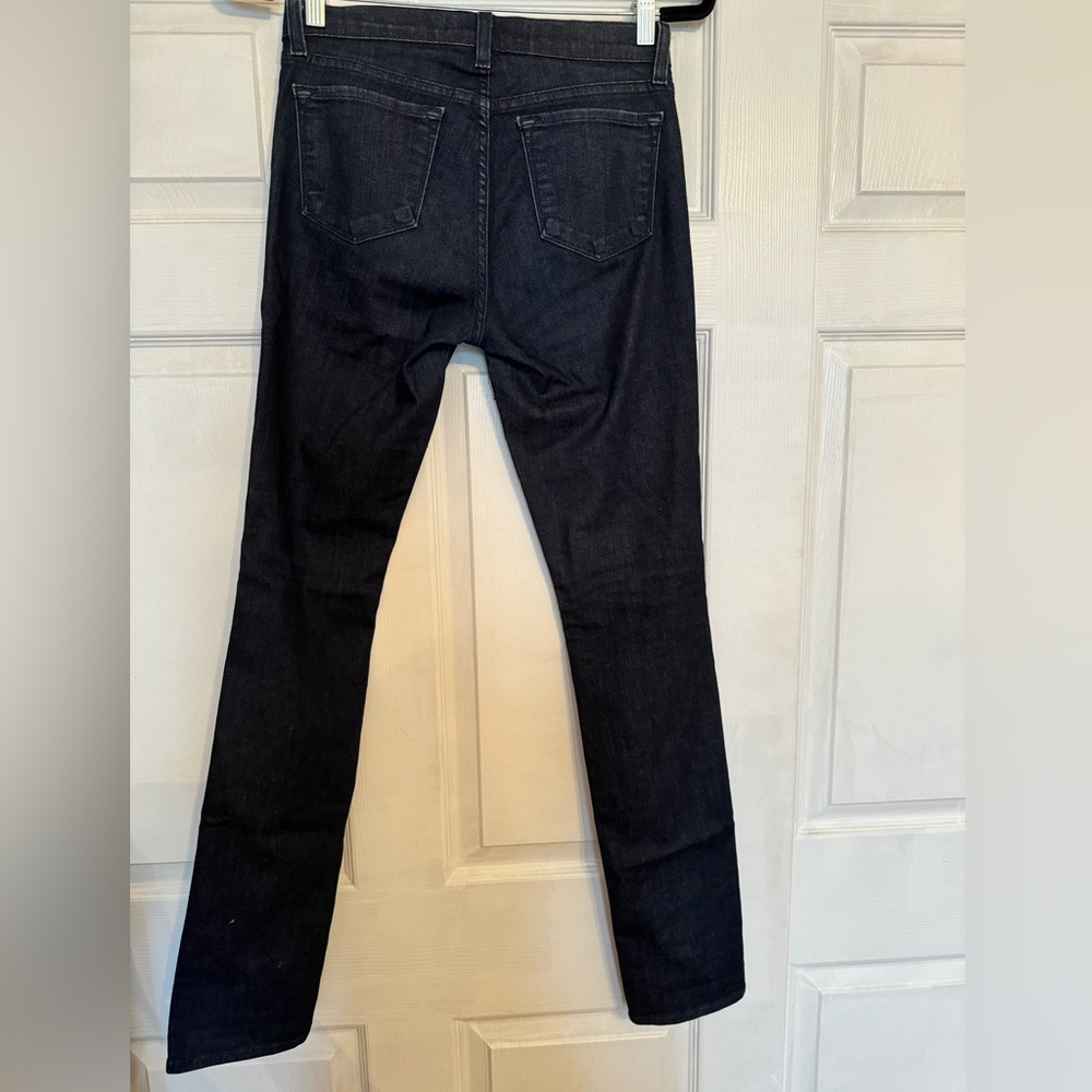 J Brand Dark wash Indigo low-medium rise straight/boot cut jeans w/stretch